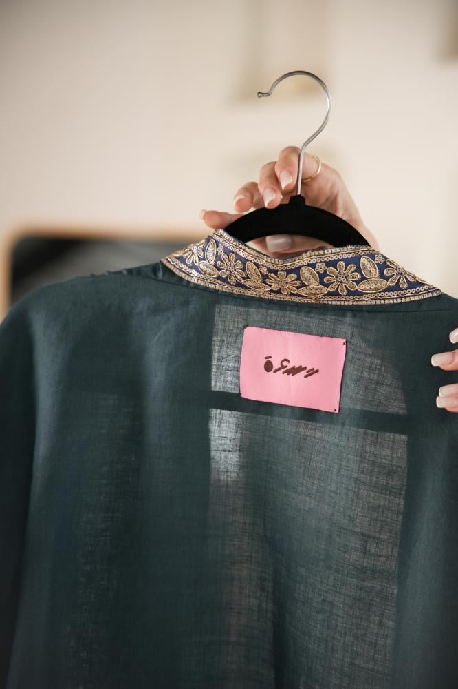 عباية زري تيل ازرق (لنين)