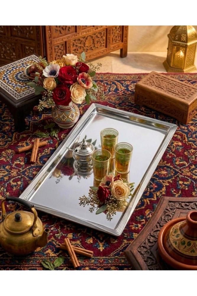 تبسي تقديم مستطيل فضي ولكم درنك مقاس L 149913C
