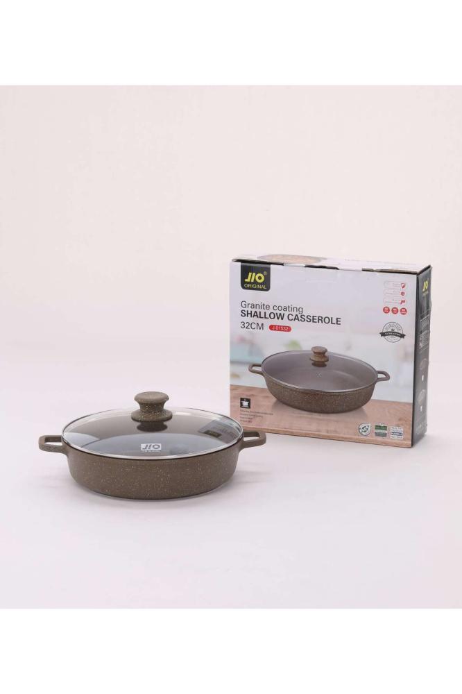 طاوة قلي مع غطاء قزاز مقاس 36cm
