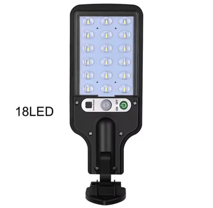 مصباح يعمل بالطاقة الشمسية، مزود بألواح LED متعددة.