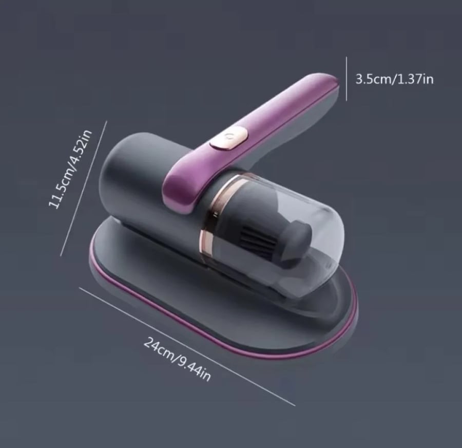 جهاز شفط لاسلكي لازالة العث من المفروشات، مع ضوء UV وشحن Type C.