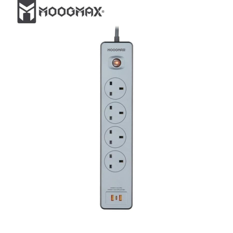 موج ماكس EKO وصلة كهرباء طول 5 متر - 7 منافذ - 2990 واط - رمادي - MX-EC001