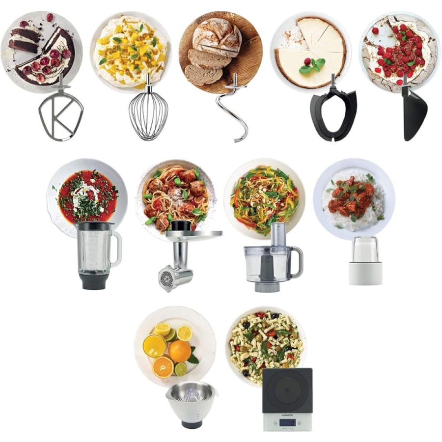 كينوود Chef XL عجانة تيتانيوم، 1700 واط، 6.7 ليتر، 5 ملحقات - فضي - KVL8472S