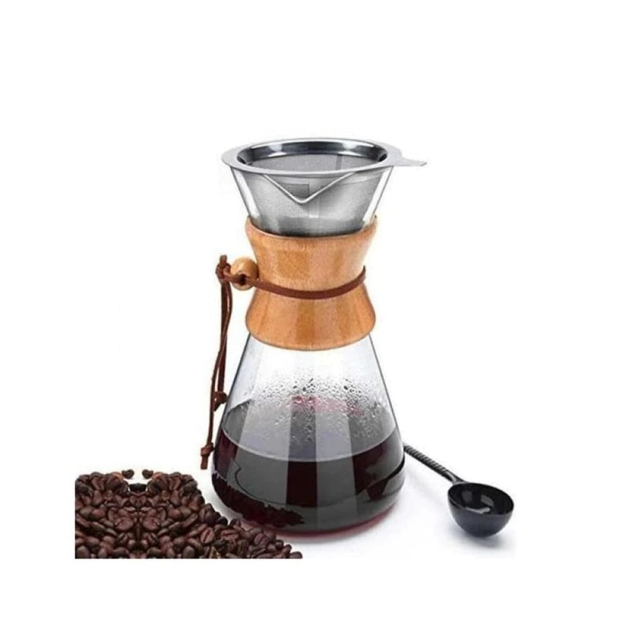 ريبون صانعة قهوة مقطرة كميكس - 800 مل - أبيض شفاف و بني - RWG-800
