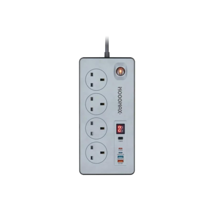 موج ماكس BATUM وصلة كهرباء طول 5 متر - 8 منافذ - 2990 واط - رمادي - MX-EC001