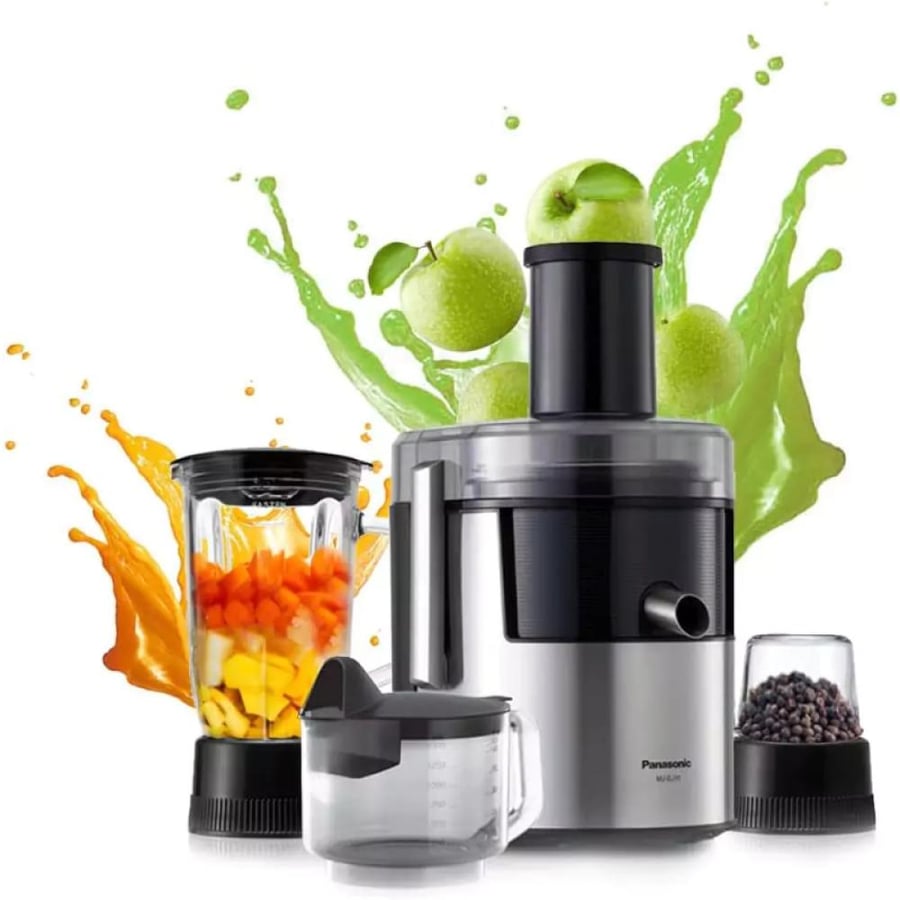 Panasonic juicer equipped with fully metal spinner 1.5 liter - 800 watts - black and silver - MJDJ31