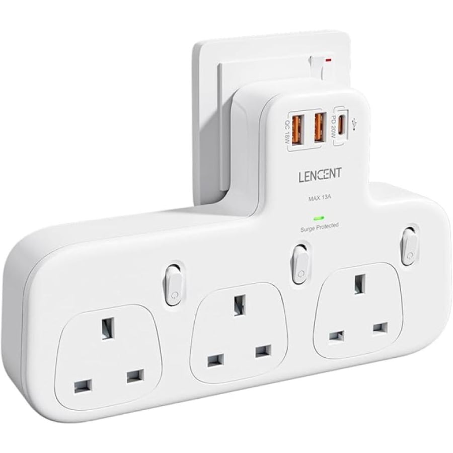 موج ماكس توصيلة متعدد المنافذ 6 في 1 - أبيض - EC001