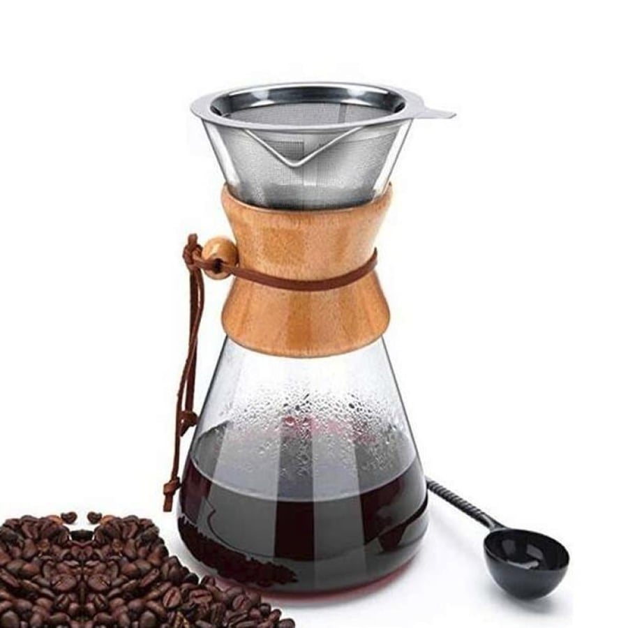 ريبون صانعة قهوة مقطرة كميكس - 600 مل - أبيض شفاف و بني - RWG-600