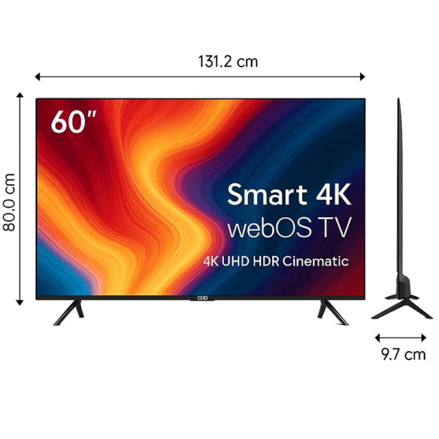 QLD شاشة سمارت 60 بوصة - DLED 4K - نظام تشغيل ويبوس - QLDT-60S4KW1
