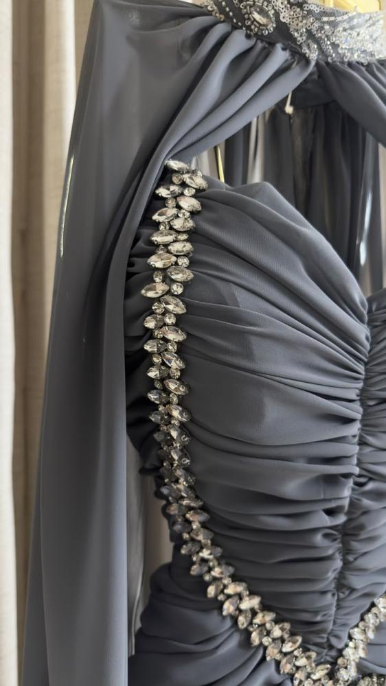 فستان سهره قطعتين تل خرز كريستال جورجيت بطانه تفته
