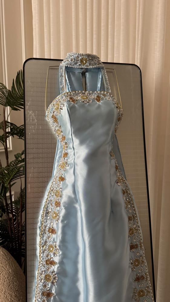فستان سهره ميكادو شك مع تطريز يدوي