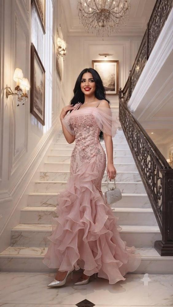 فستان سهره كلفه سهره خرز وترتر اورجنزا لمعه وتل كوري