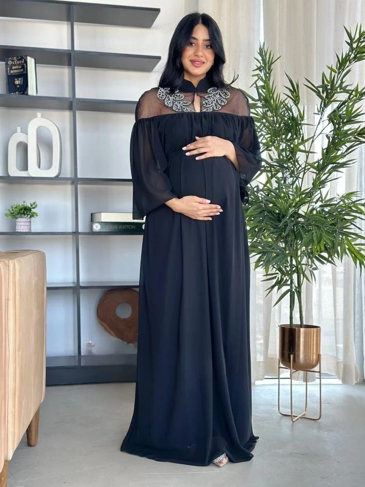 فستان حامل مع شيفون بتطريز شك
