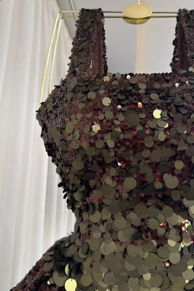 فستان سهرة طبقات بترتر برونزي