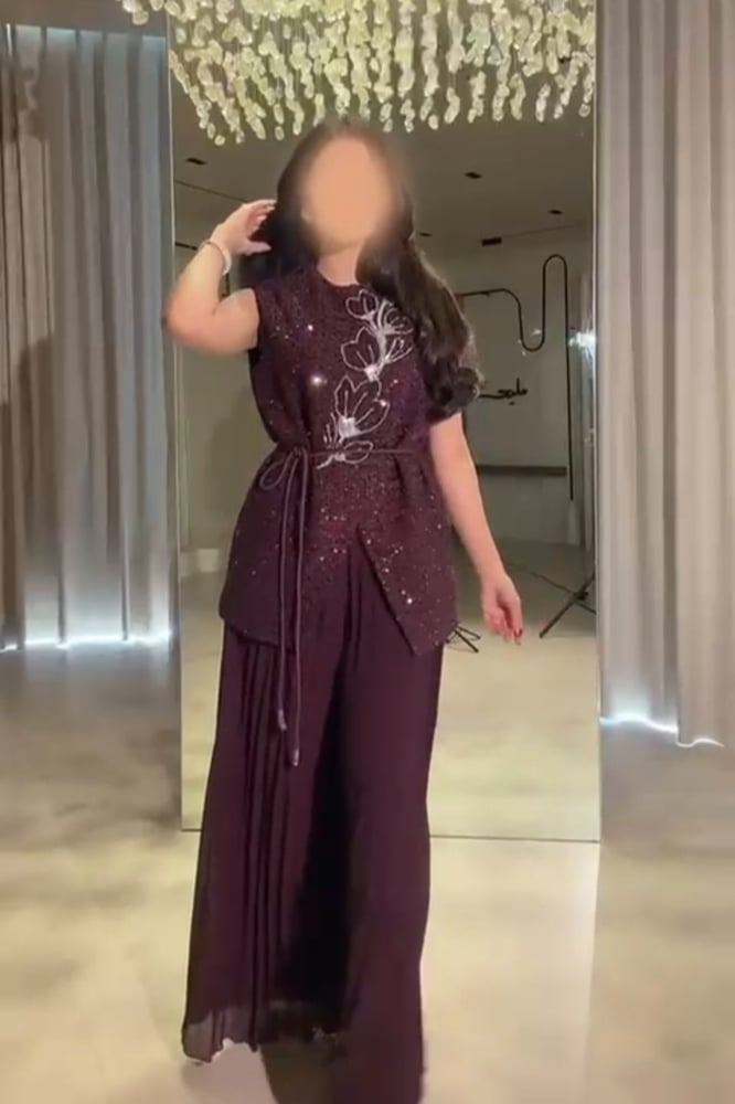 طقم العيد  ترار شيفون جداً راقي