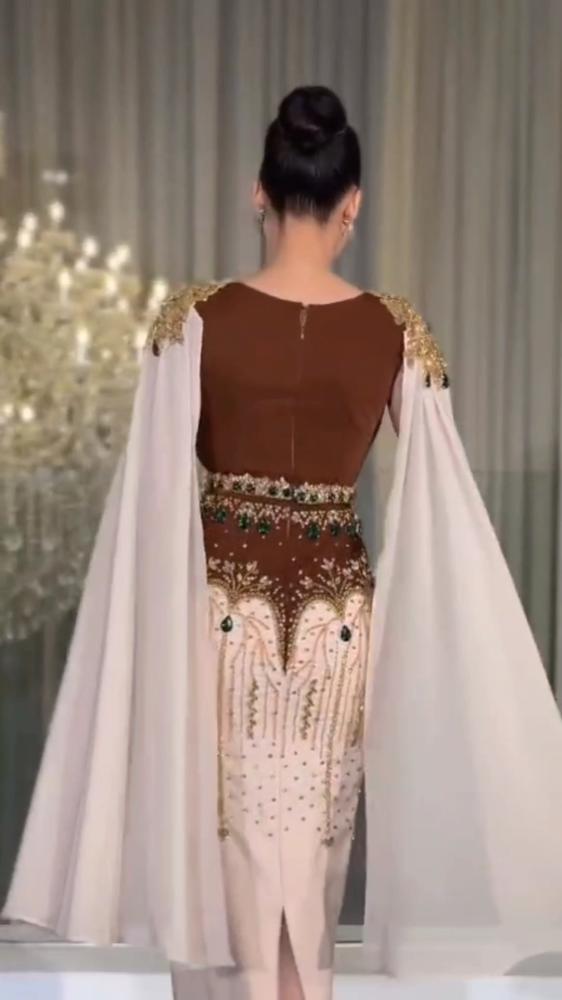 فستان سهره ملكي بتطريز يدوي فاخر