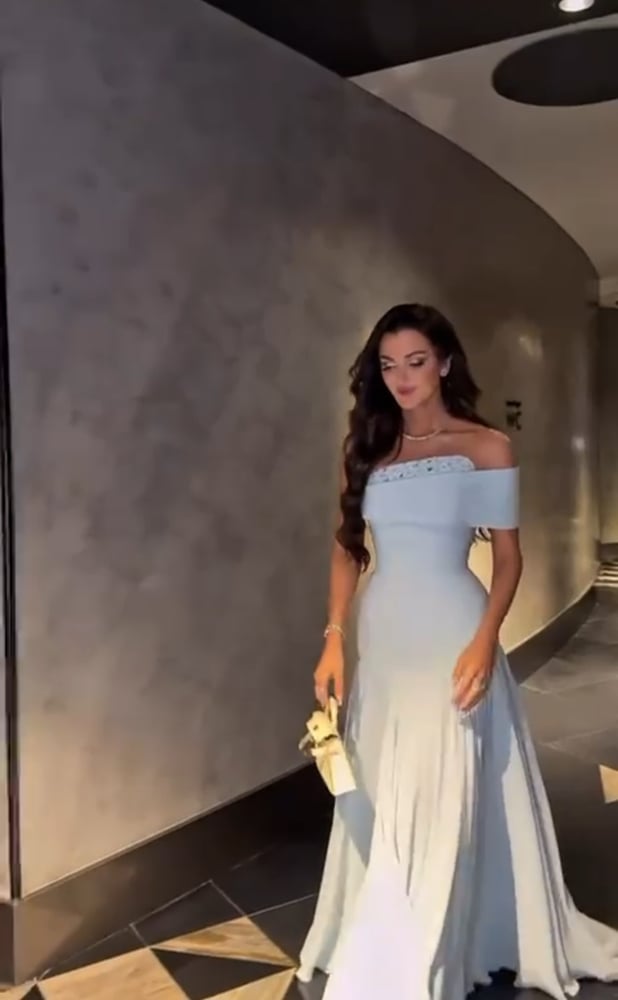 فستان سهره أوف شولدر سماوي