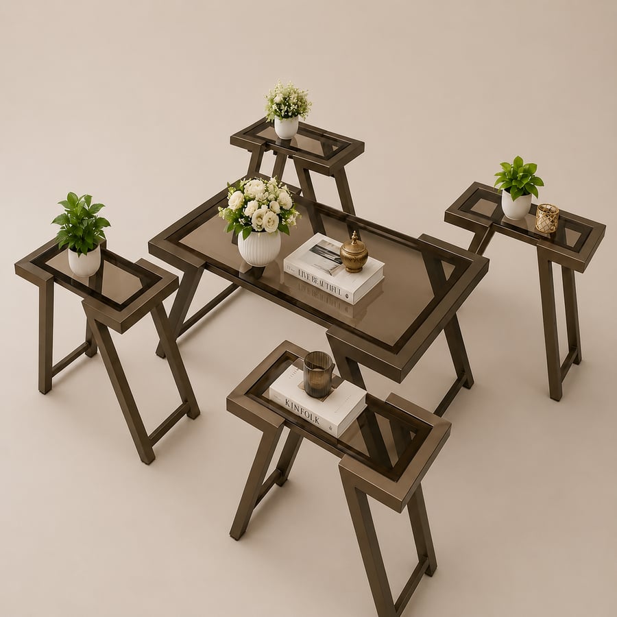 طقم طاولة حديد 4+1