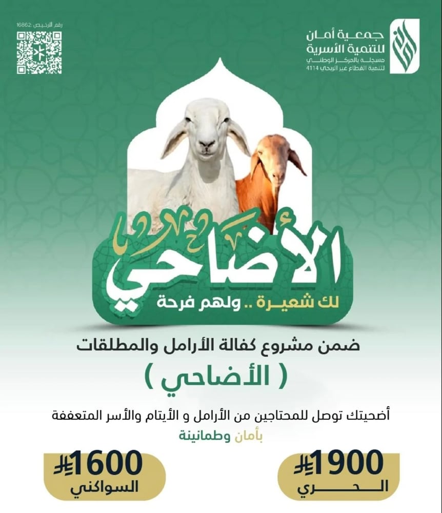 مشروع كفالة الأرامل والمطلقات (الأضاحي - حري)