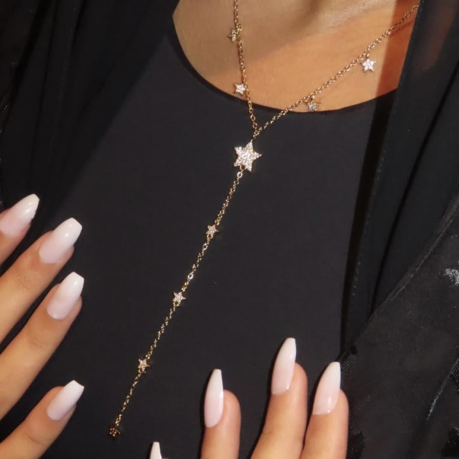 Long star necklace
