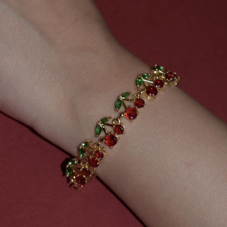 Red cherries bracelet