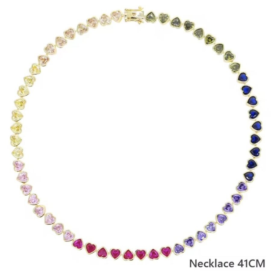 Rainbow hearts necklace