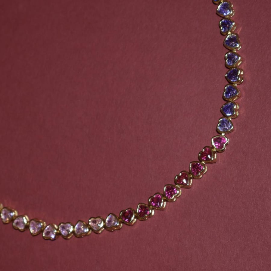 Rainbow hearts necklace