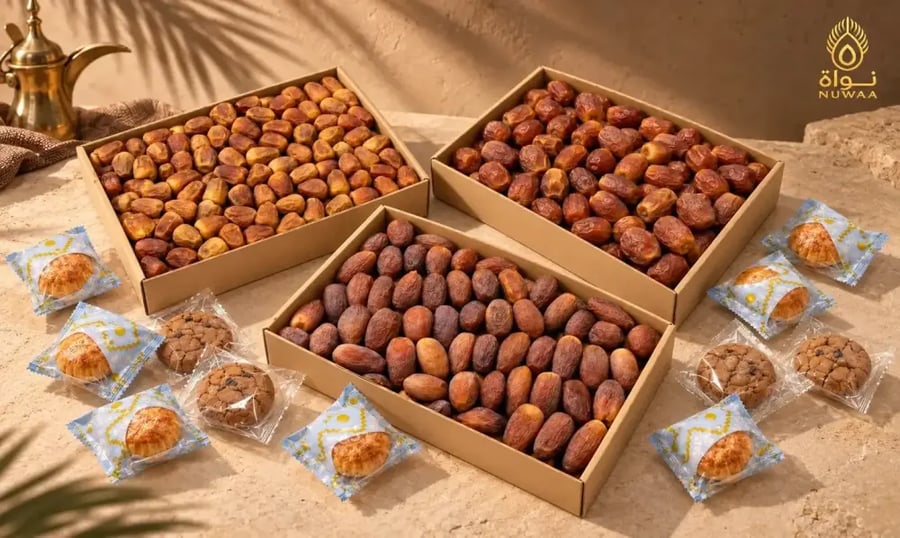 عرض الموسم 😍 3 كيلو من الجلكسي الفاخر مع 2 كيلو من المفتل الملكي مع 1 كيلو من المعمول والكوكيز، وكرتون مجدول 1 كيلو مجانًا