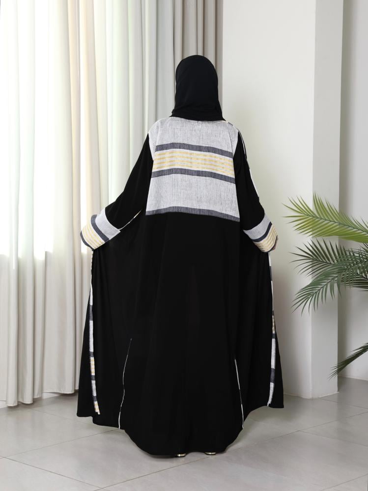 عباية كريب مرتبة بقصة استريت N376