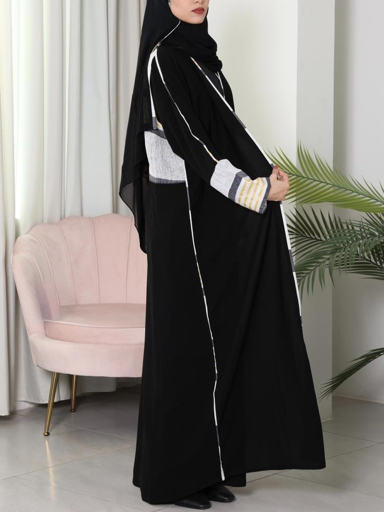 عباية كريب مرتبة بقصة استريت N376