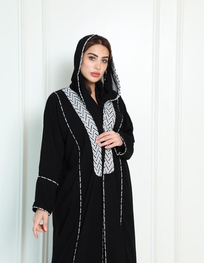 عباية كريب اسود انيقه N318