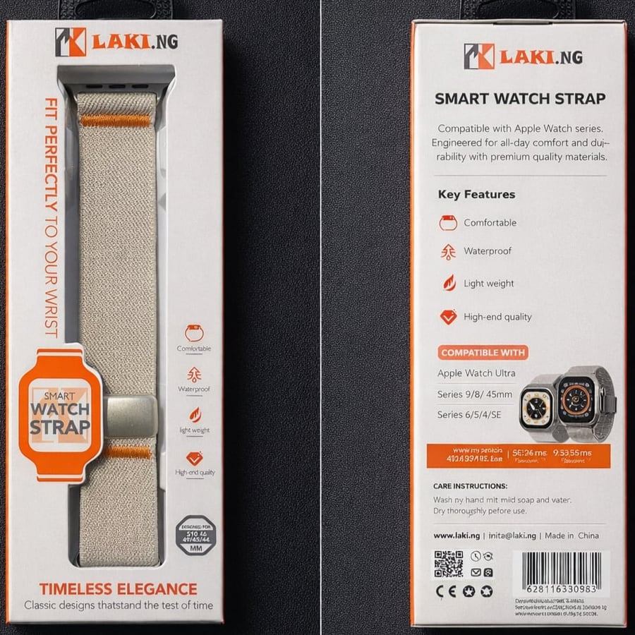 سوار ساعة ذكية قماشي نايلون – متوافق مع Apple Watch