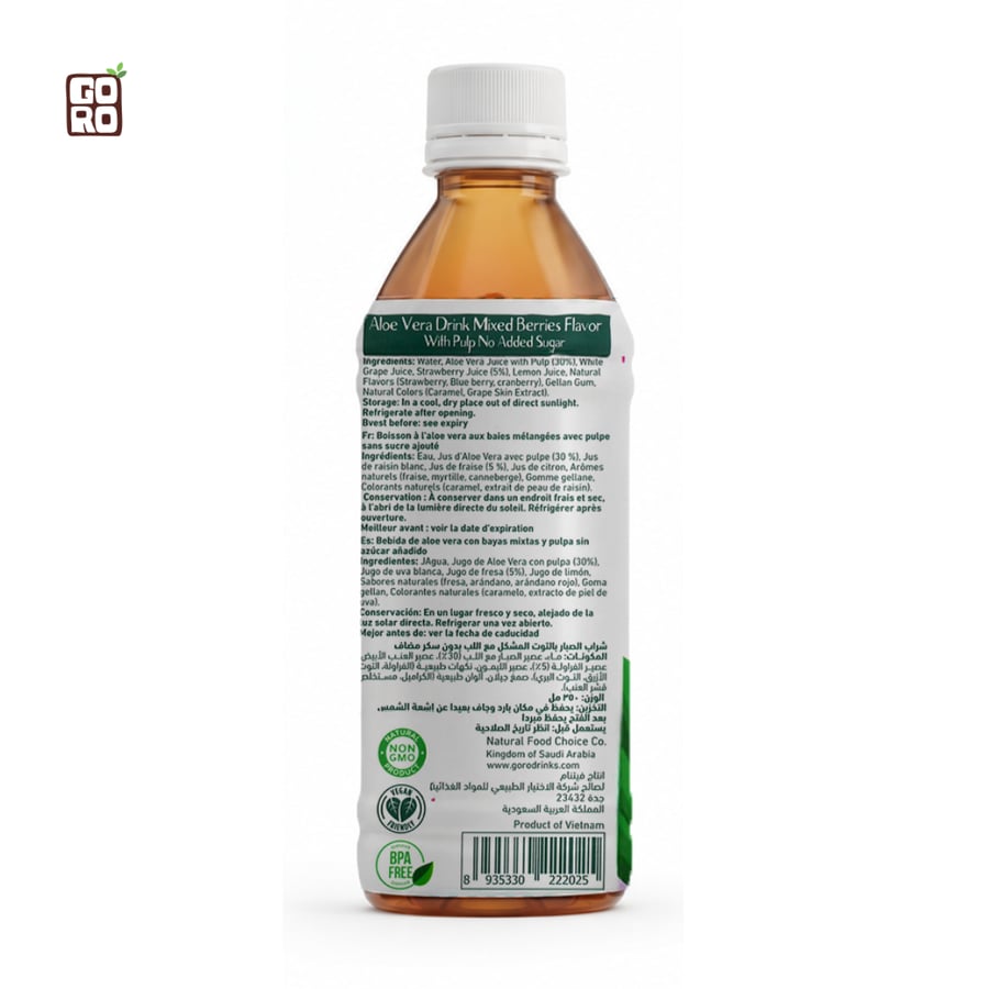 GORO Natural Aloe Vera Drink Mixed Berries with pulp 350ml