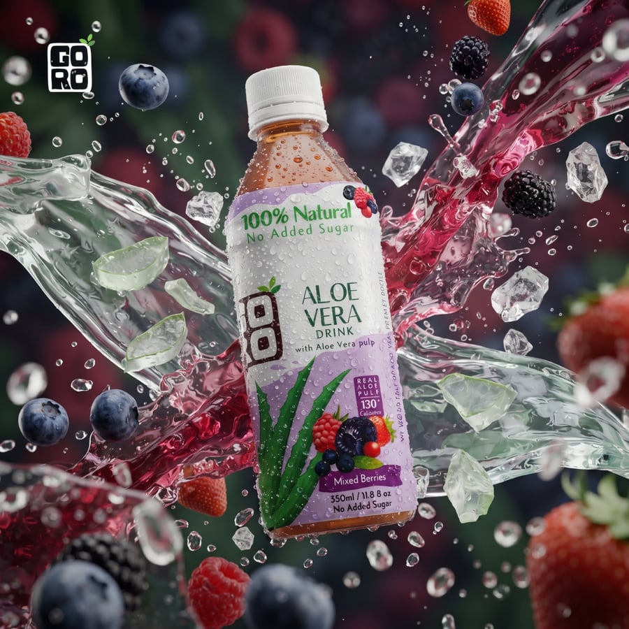 GORO Natural Aloe Vera Drink Mixed Berries with pulp 350ml
