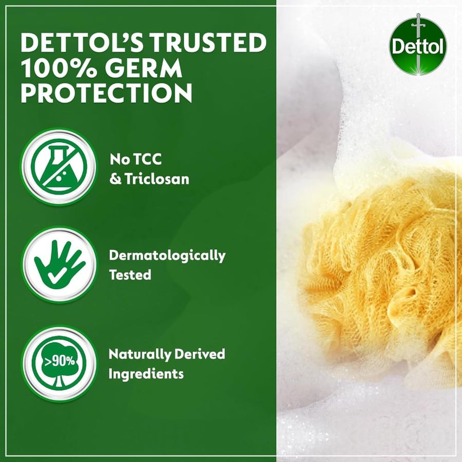 Dettol Fresh Bathing Soap Bar Citrus & Orange Blossom Scent, 165g x3