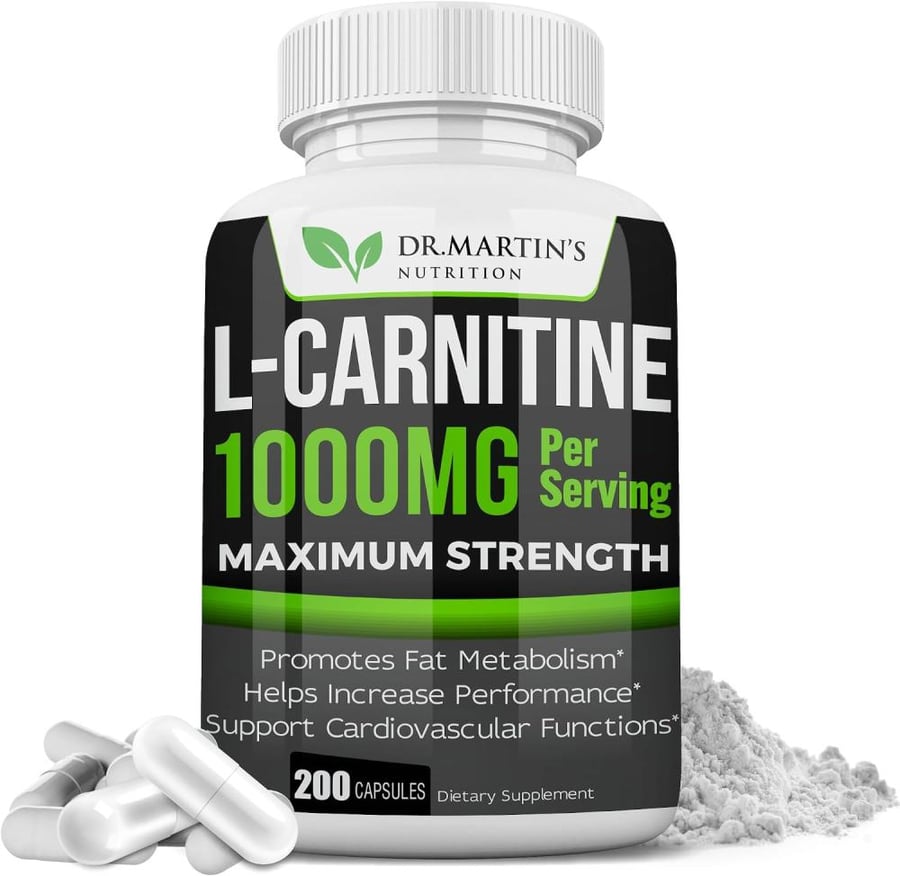 DR. MARTIN’S Extra Strength L-Carnitine Capsules (200 Pieces, 1000mg)