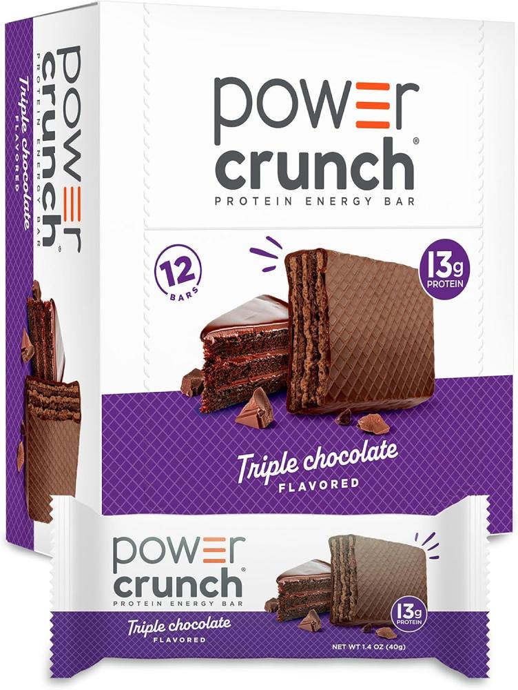BNRG Power Crunch Protein Energy Bar (Triple Chocolate, 12 Bars, 1.4oz / 40g Each)