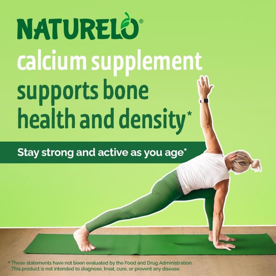 NATURELO Bone Strength - Plant-Based Calcium, Magnesium, Potassium, Vitamin D3, VIT C, K2 - GMO, Soy, Gluten Free Ingredients - Best Whole Food Supplement for Bone Health - 120 Vegetarian Capsules