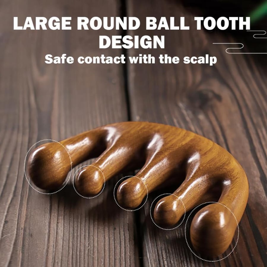 Generic Wooden Scalp Massager - Handmade 100% Natural Green Sandalwood Wide Tooth Combs - Wood Massage Comb & Sandalwood Comb for Luxurious Hair Care