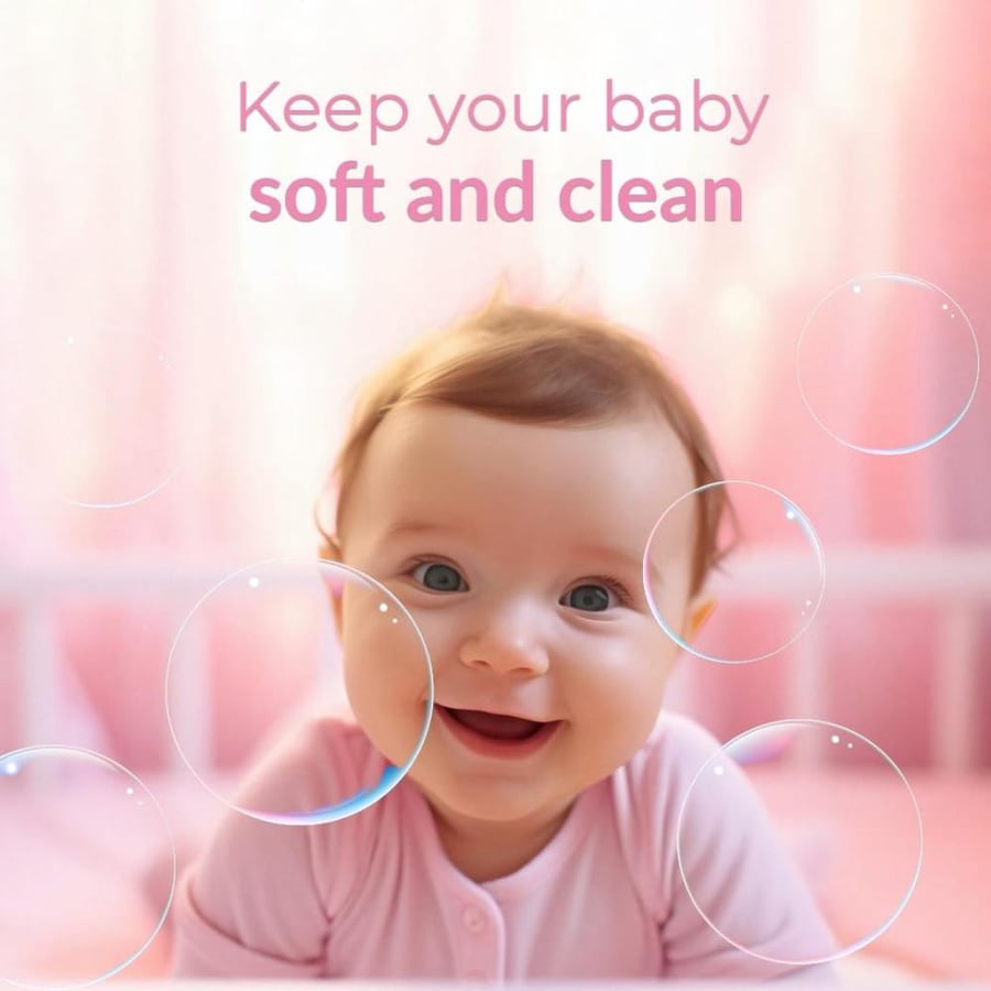 Cool & Cool Baby Washing Gel- 60ML - Head to Toe Baby Bath, Dye Free,Tear Free, Alcohol Free,Paraben-Free,Vitamin-E & Aloe Vera Extract With Extra Mild Formula