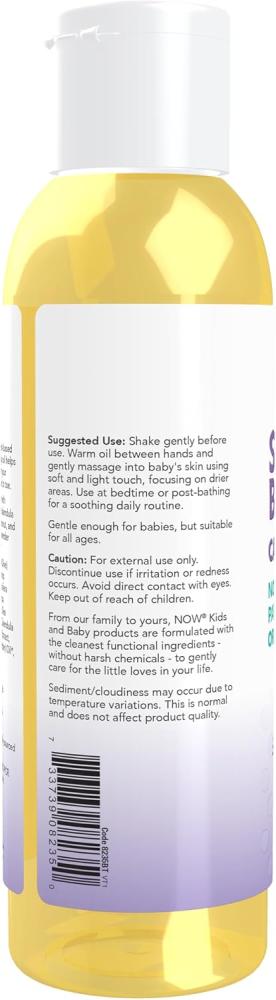 NOW Baby, Soothing Baby Oil, Calming Lavender, No Artificial Fragrance, Parabens, Phthalates, or Petrolatum, 4-Ounce