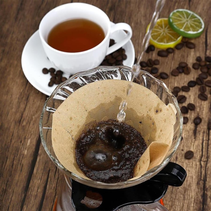 ECVV 200 Pcs Disposable Coffee Paper Filters, Size #1 U shaped Coffee Filters, 101 1-2 Cup Paper Coffee Filters For Drip Pour Over Coffee Make