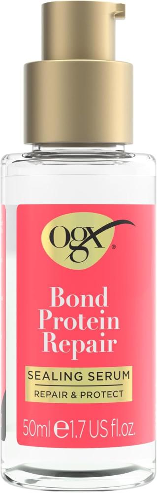 OGX Bond Protein Repair Sealing Hair Serum, Repair & Protect, 8percent Bond Complex, up to 5x Stronger Hair Even After 5 Washes, for Fine Hair, 50ml
