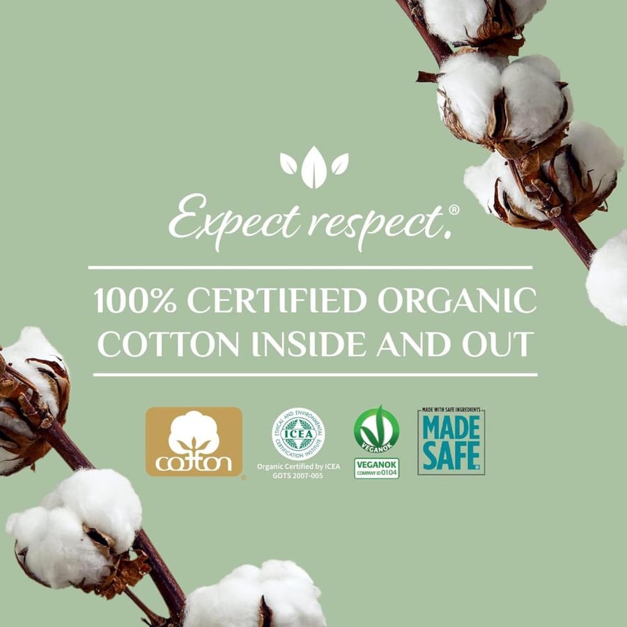 Organyc Clinically Proven Protection Organic Cotton Feminine Pads, Heavy Flow, 10 Pieces - Pack of 1