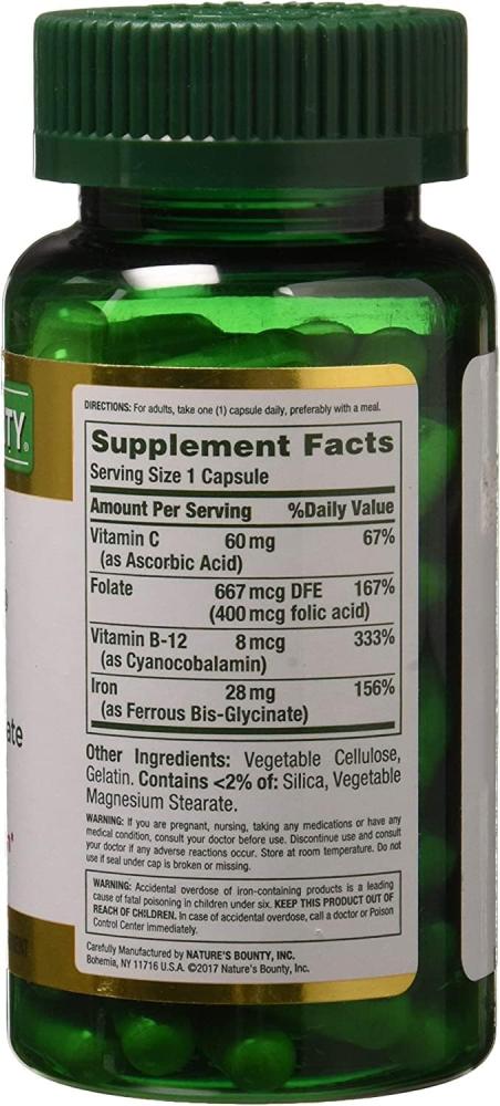 Nature's Bounty, Gentle Iron, 28 mg, 90 Capsules