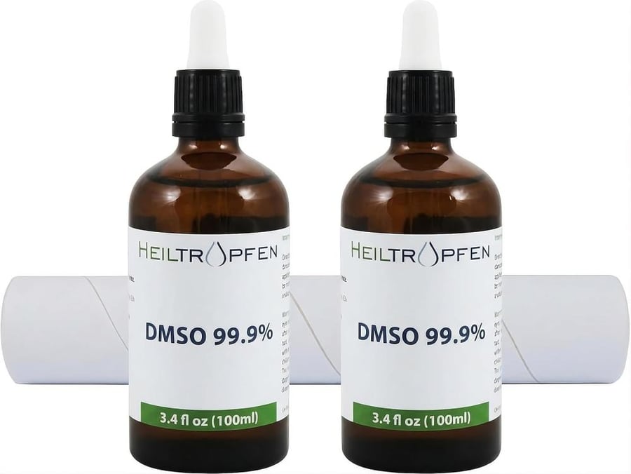 2X DMSO 99.9% Pharma grade ingredients | Low odor - Dimethyl sulfoxide liquid | 2X 3.4 Oz - 2X 100 ml | High purity | Set of two | Heiltropfen®