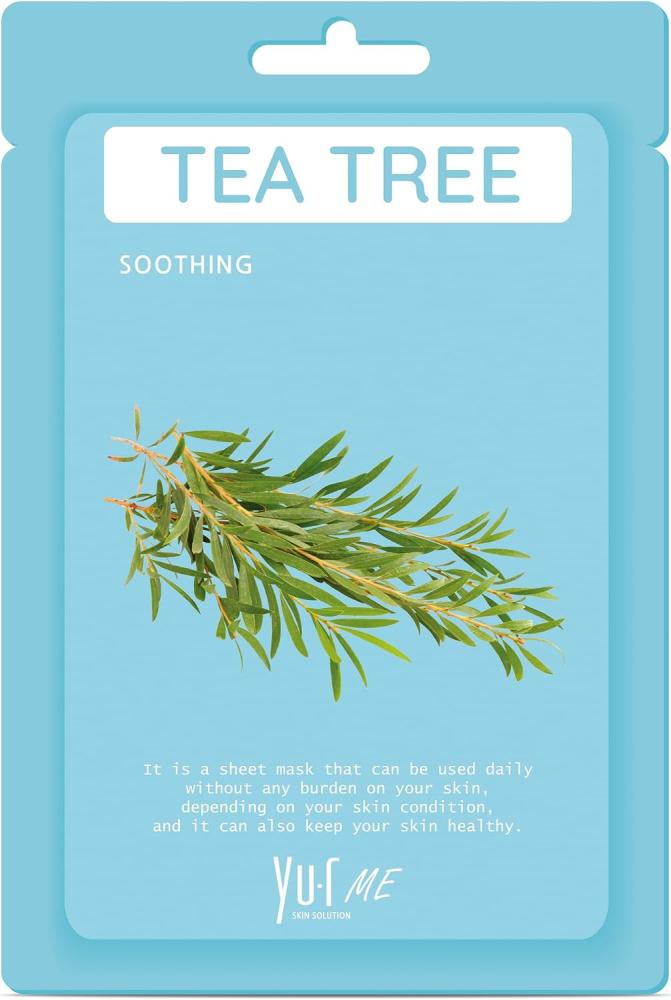 Yu.R Me Tea Tree Face Mask - Nourishing, Antibacterial, Calming Skin Treatment, 1 Count, For All Skin Types, Unisex