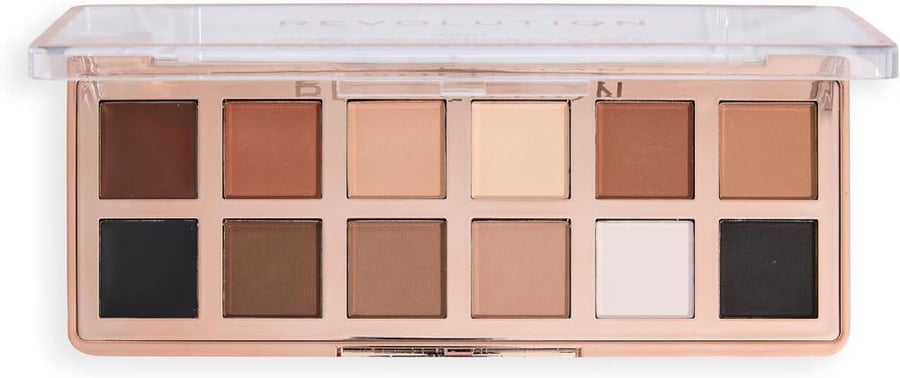 Revolution The Master Icon Matte Nudes Palette, 12 Eyeshadow Shades, High-Impact Pigment, Vegan & Cruelty-Free