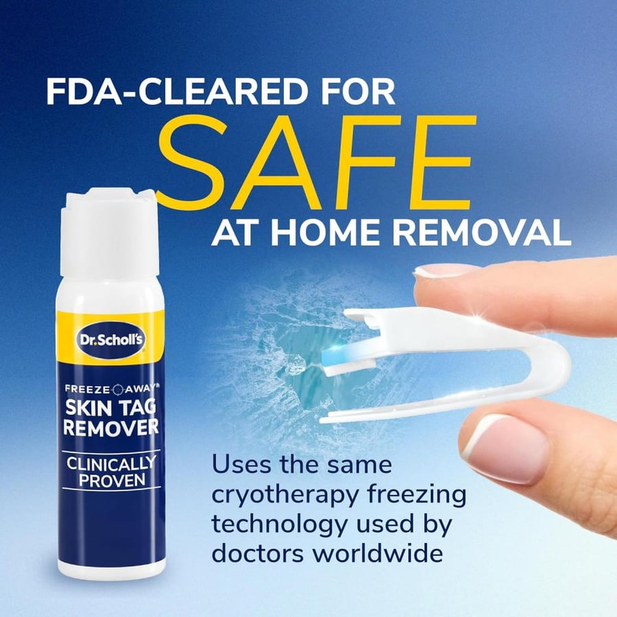 Dr. Scholl's Freeze Away SKIN TAG REMOVER, 8 Ct // Removes Skin Tags in As Little As 1 Treatment, FDA-Cleared, Clinically Proven, 8 Treatments