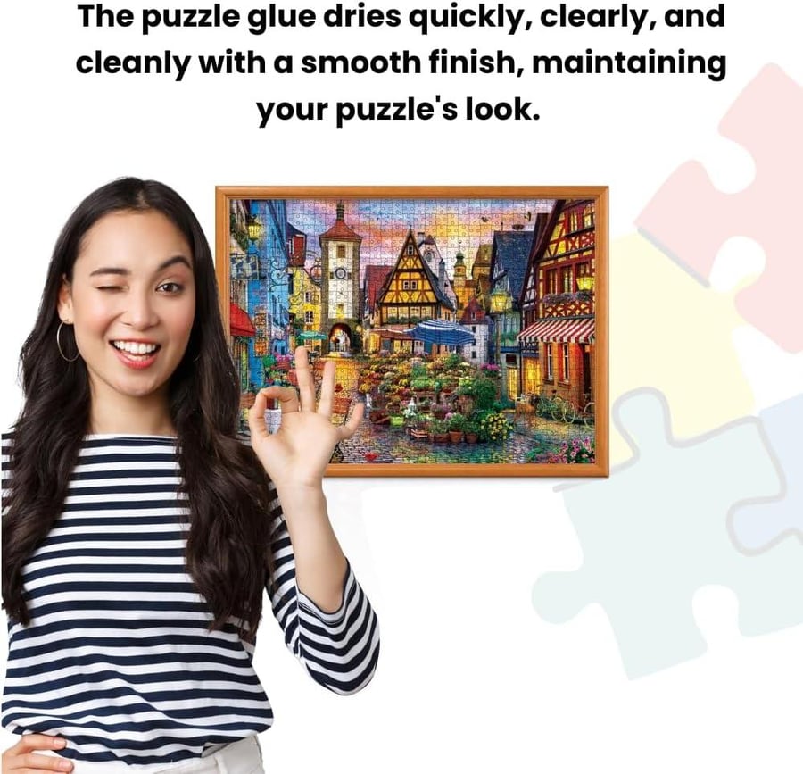 MasterPieces Jigsaw Bottle & Wide Plastic Spreader Puzzle Glue, 5 Ounces, Blue,Orange
